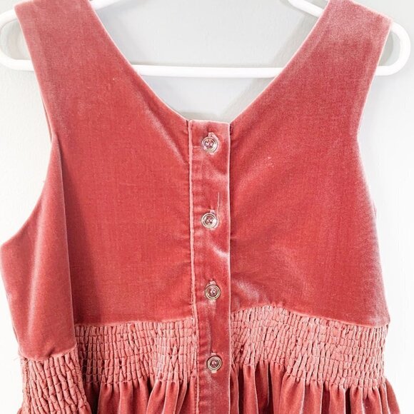 Rowe thick heavy exposed button knee length crushed velvet dress - Picture 6 of 9